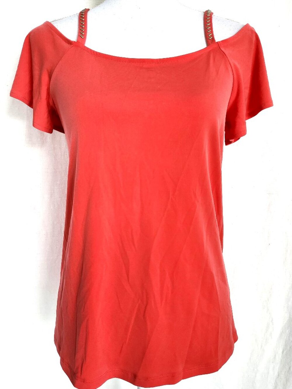 Michael Kors Cold Shoulder Flutter Sleeve Top Size S